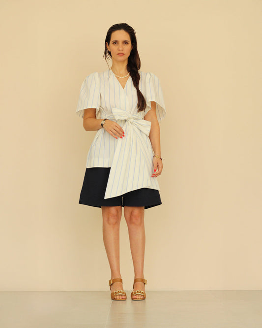 Blusa | Honey “stripes” cinto e manga extra large Adulto