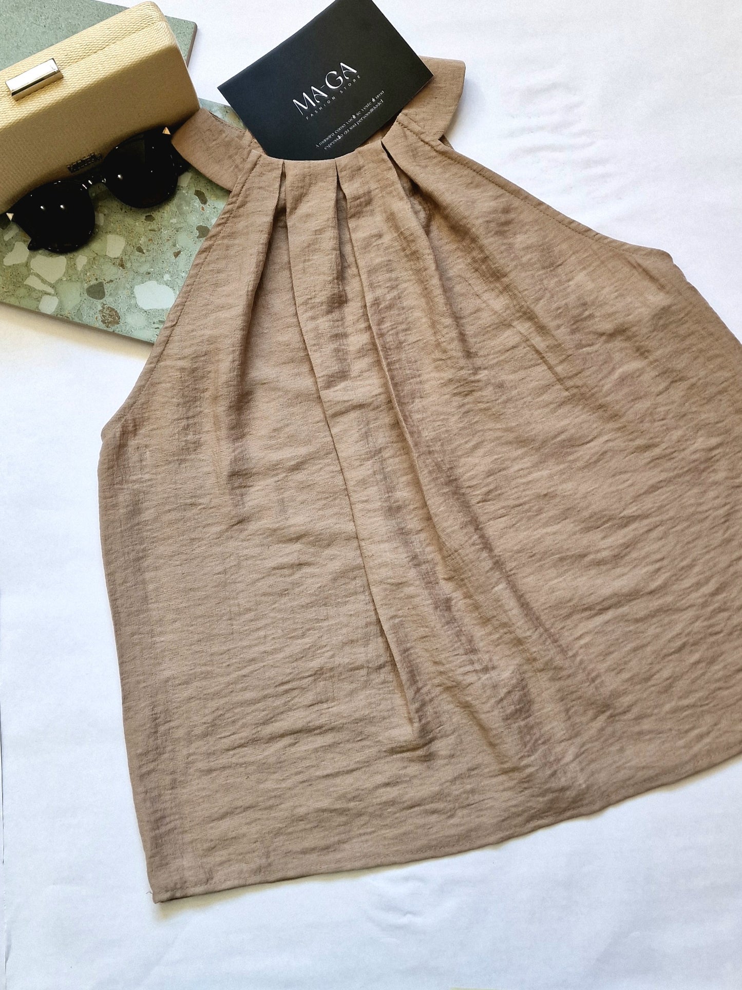 EVALINA DUMBBELL NECK TOP
