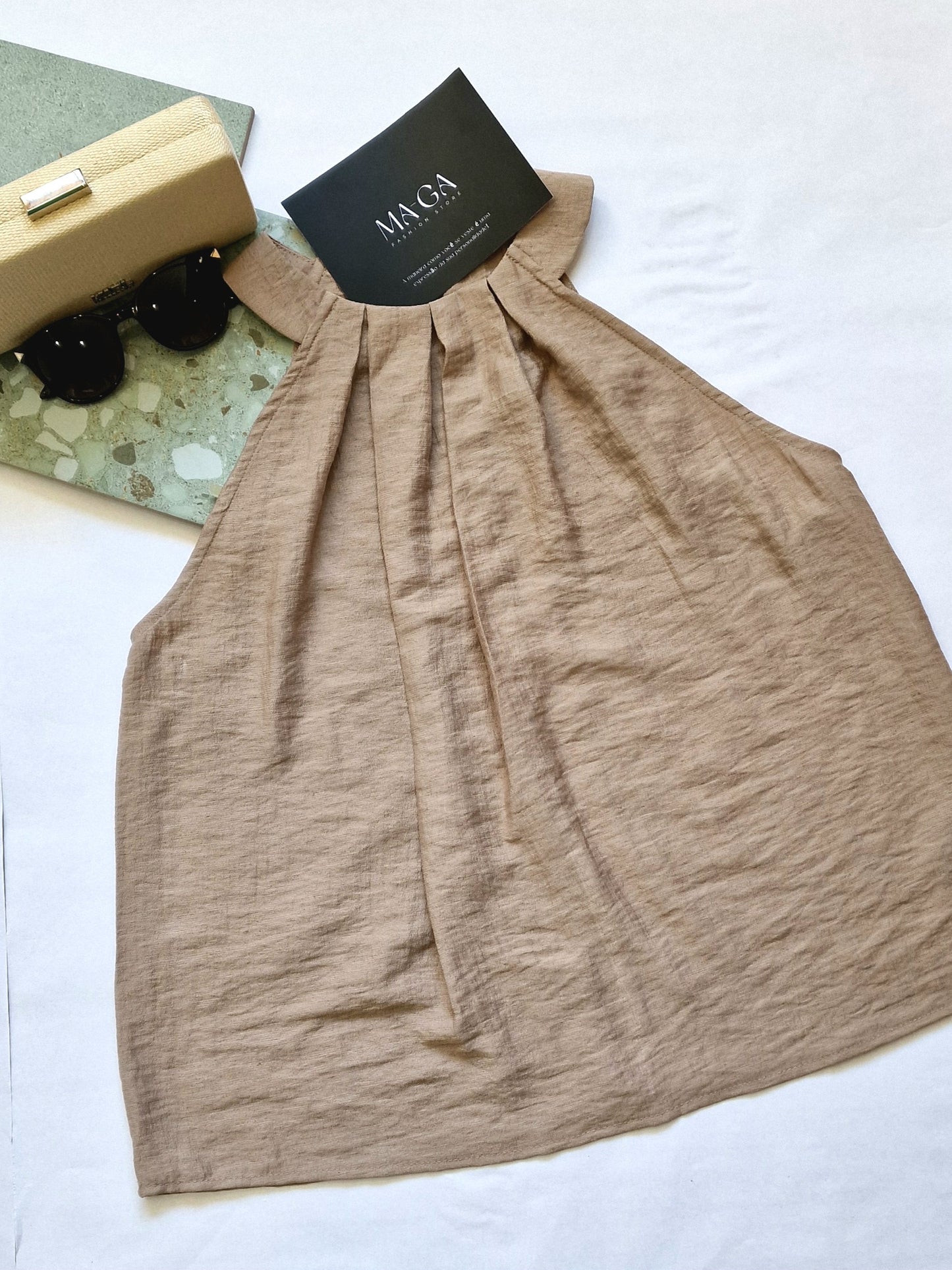 EVALINA DUMBBELL NECK TOP