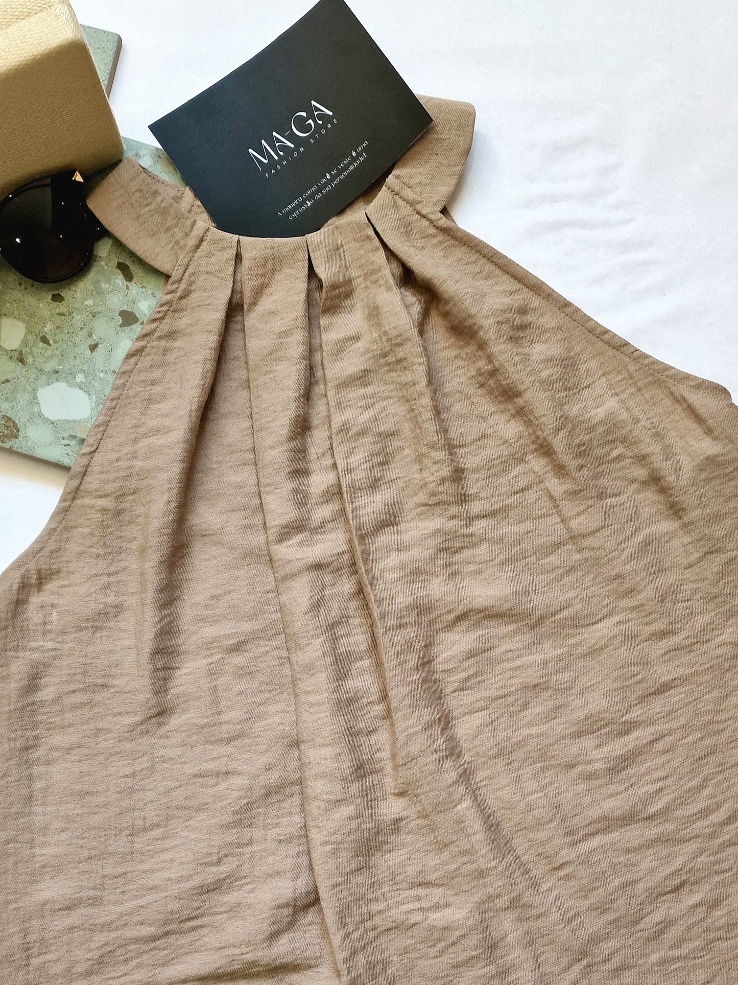 EVALINA DUMBBELL NECK TOP