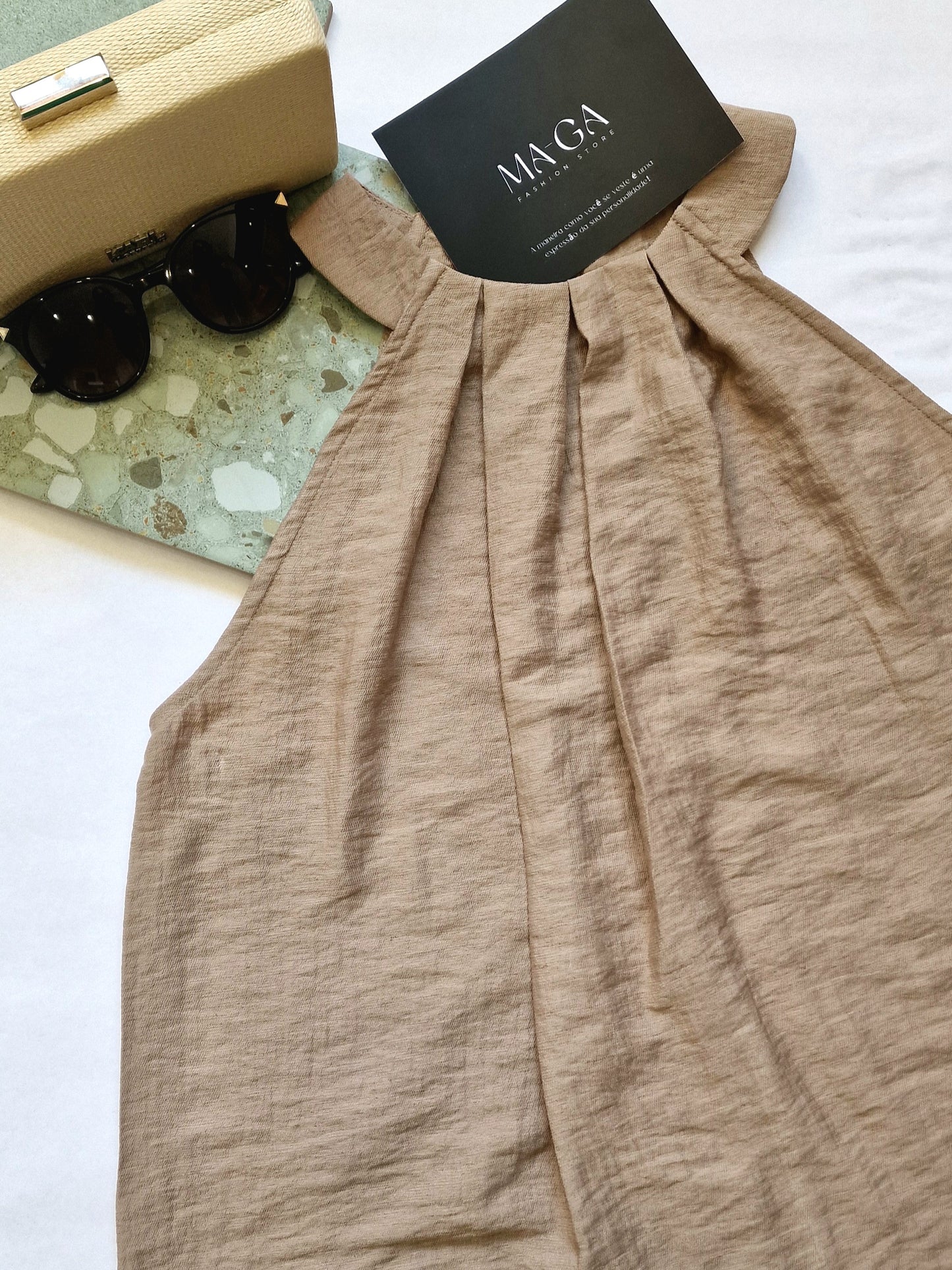 EVALINA DUMBBELL NECK TOP