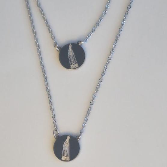 Round Scapular Our Lady of Fatima Stainless Steel