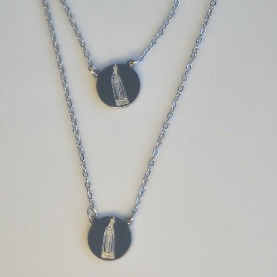 Round Scapular Our Lady of Fatima Stainless Steel