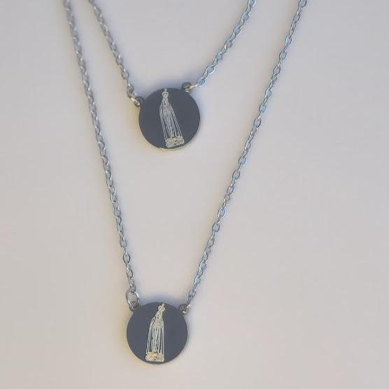 Round Scapular Our Lady of Fatima Stainless Steel