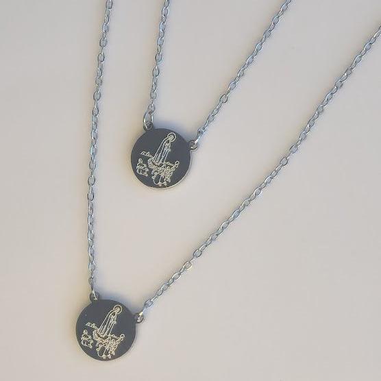 Round Scapular Our Lady of Fatima Stainless Steel