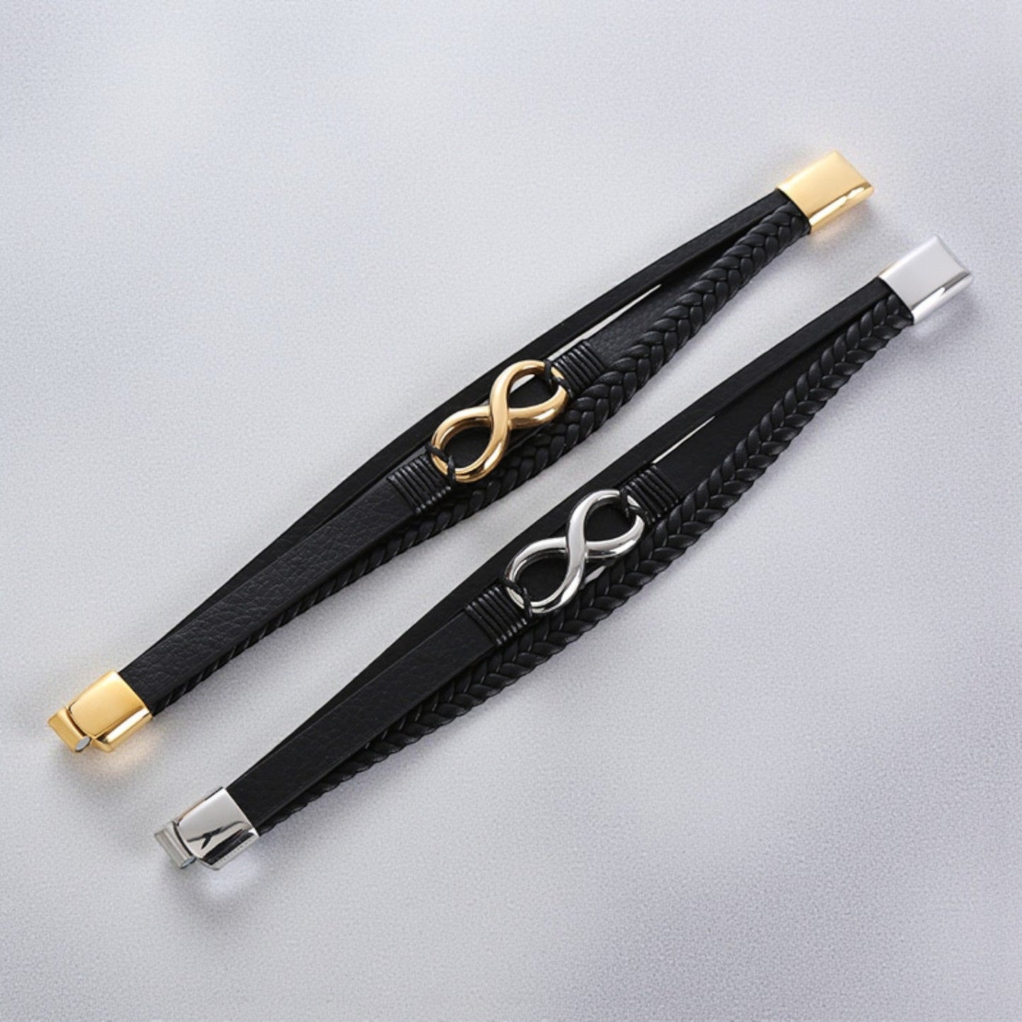 Pulseira Infinito de Couro