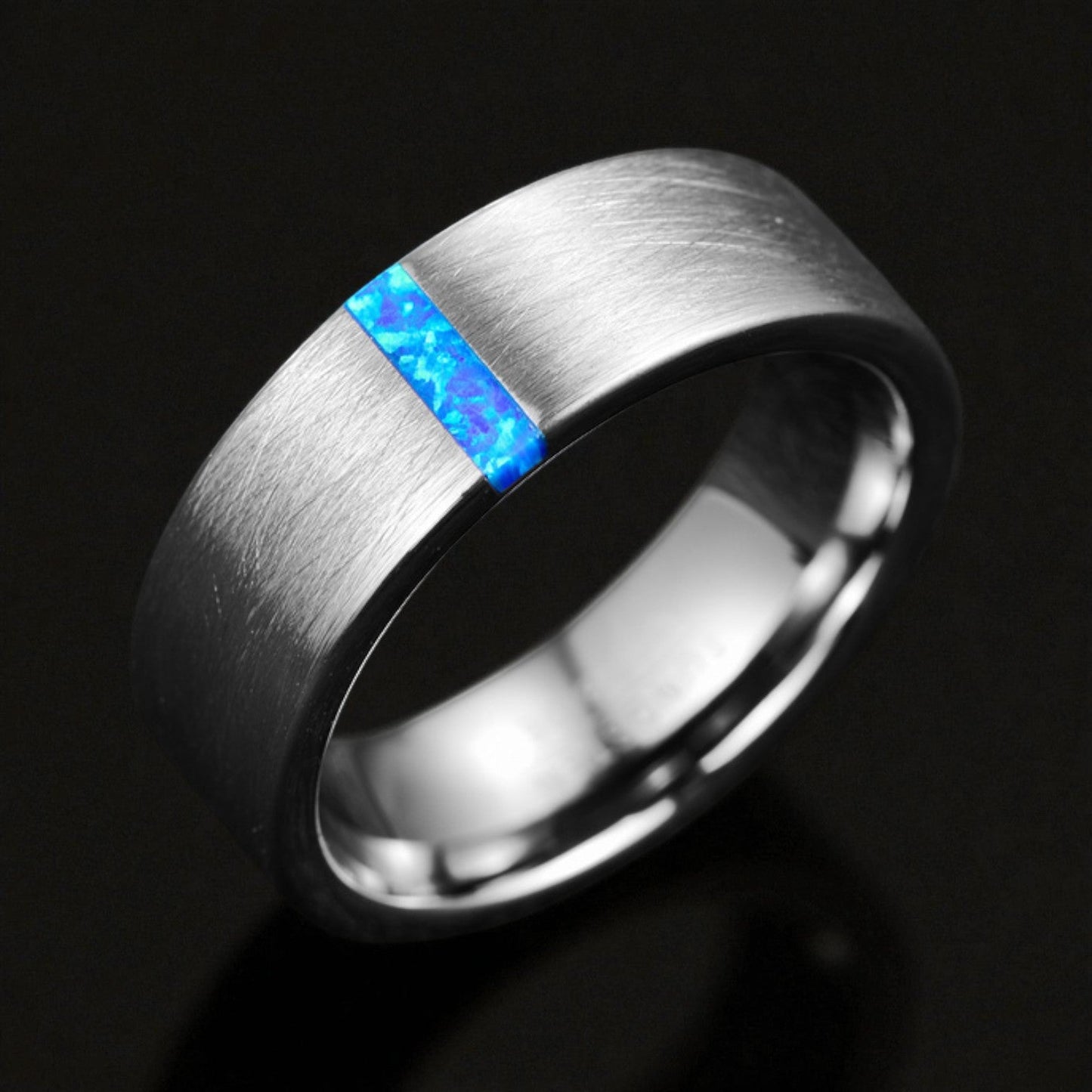 Anel em Aço de Tungsténio Escovado