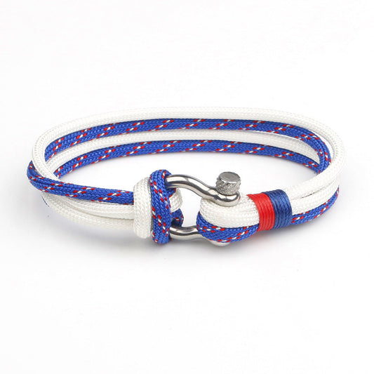 Pulseira Náutica em Corda e Aço Inoxidável