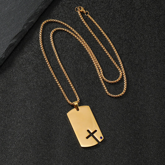 Colar Cruz em Aço Inoxidável