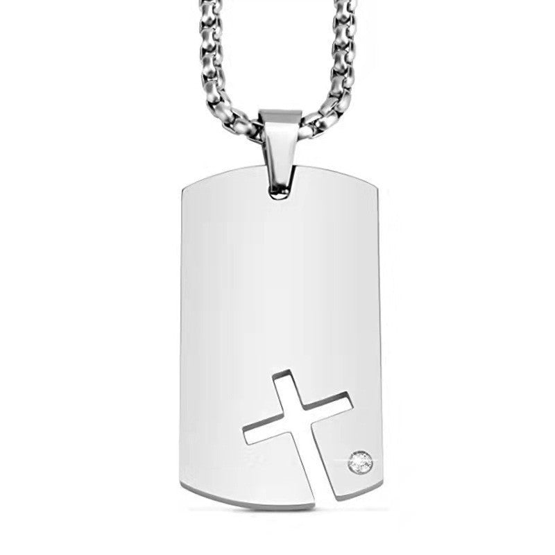 Colar Cruz em Aço Inoxidável