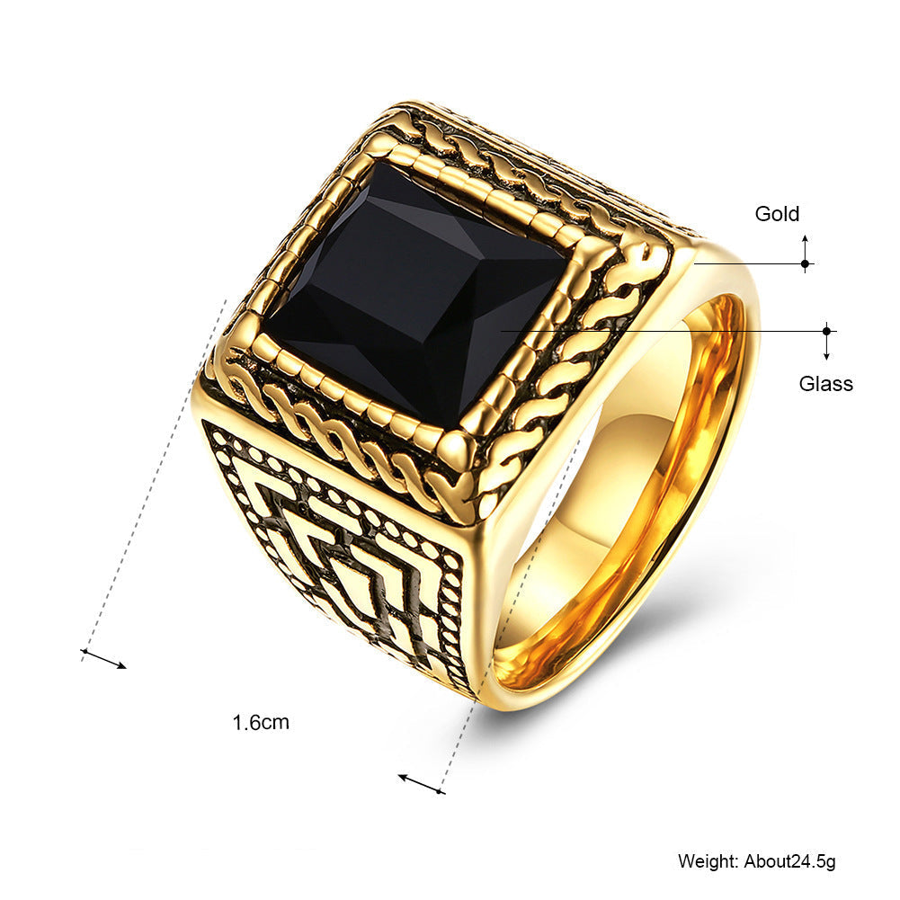 Anel Vintage em Aço Inoxidável