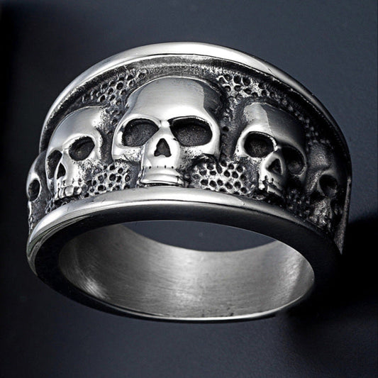 Anel Skull em Aço Inoxidável 316L