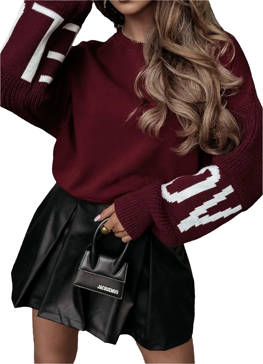 Sweatshirt com Manga de Malha LOVE