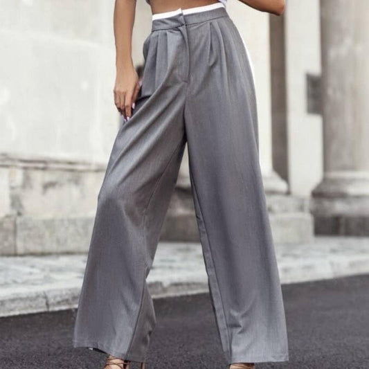 Calça de perna larga com banda