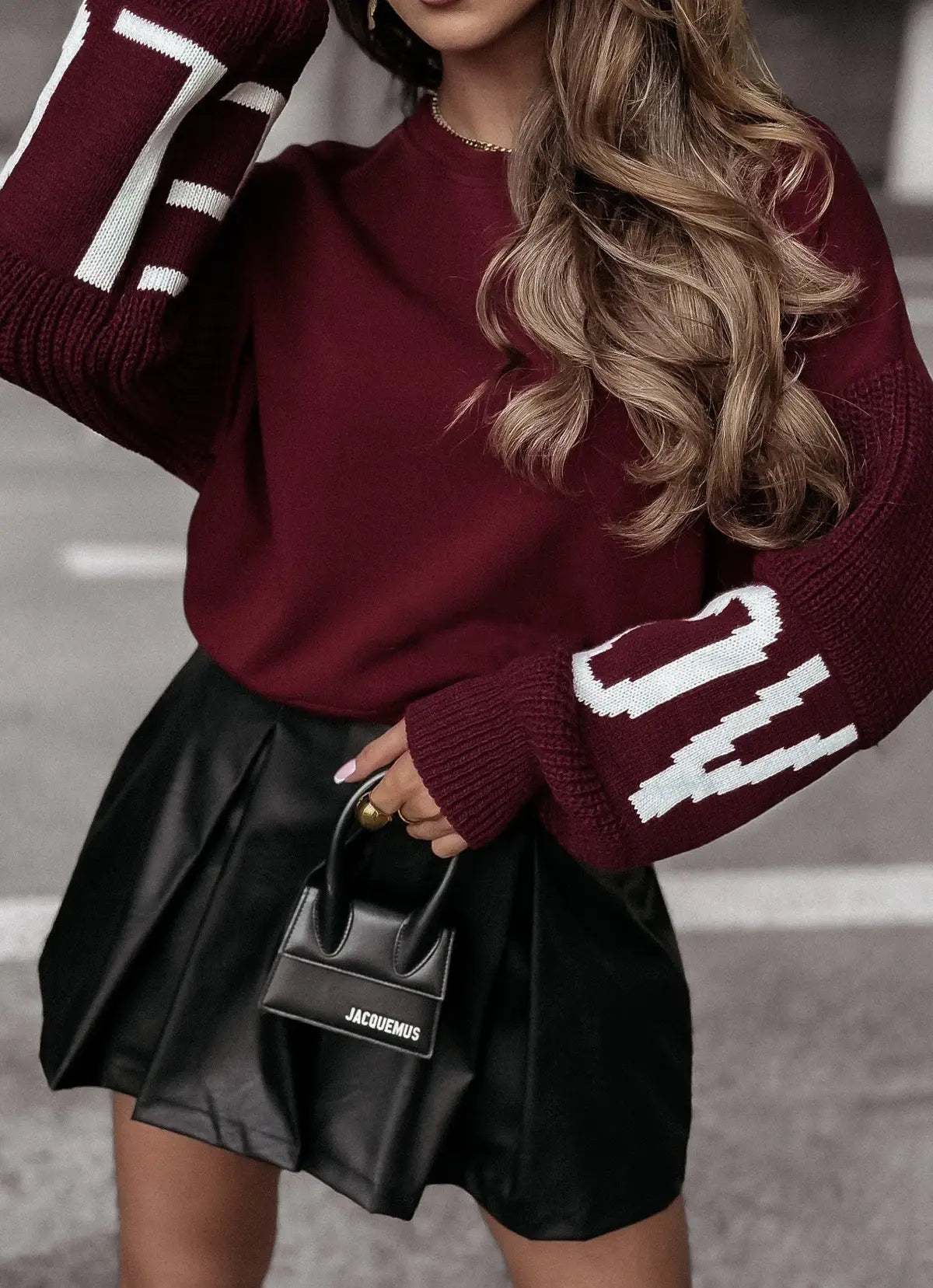 Sweatshirt com Manga de Malha LOVE