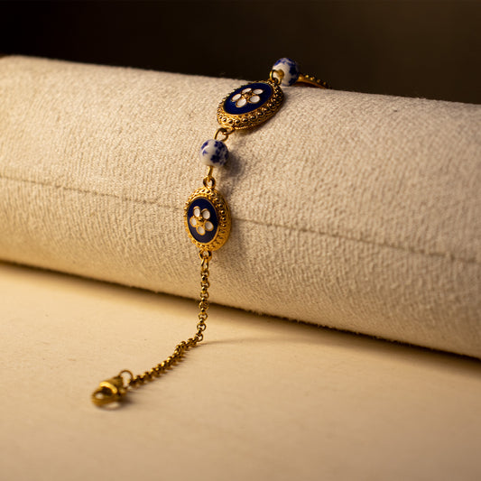 Pulseiras Encantos de Portugal - Caramujo Inspiração Azulejos Portugueses