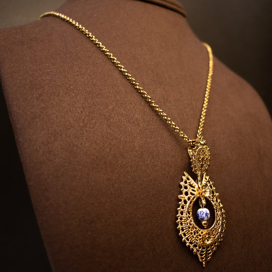 Colar Encantos de Portugal - Rainha Inspiração Azulejos Portugueses