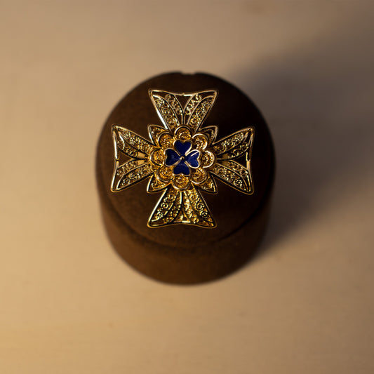 Anéis Encantos de Portugal - Cruz Inspiração Azulejos Portugueses