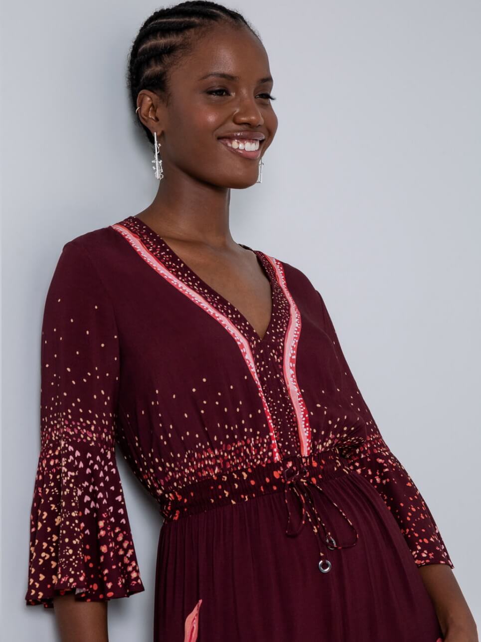 MACACÃO BORDEAUX ESTAMPADO