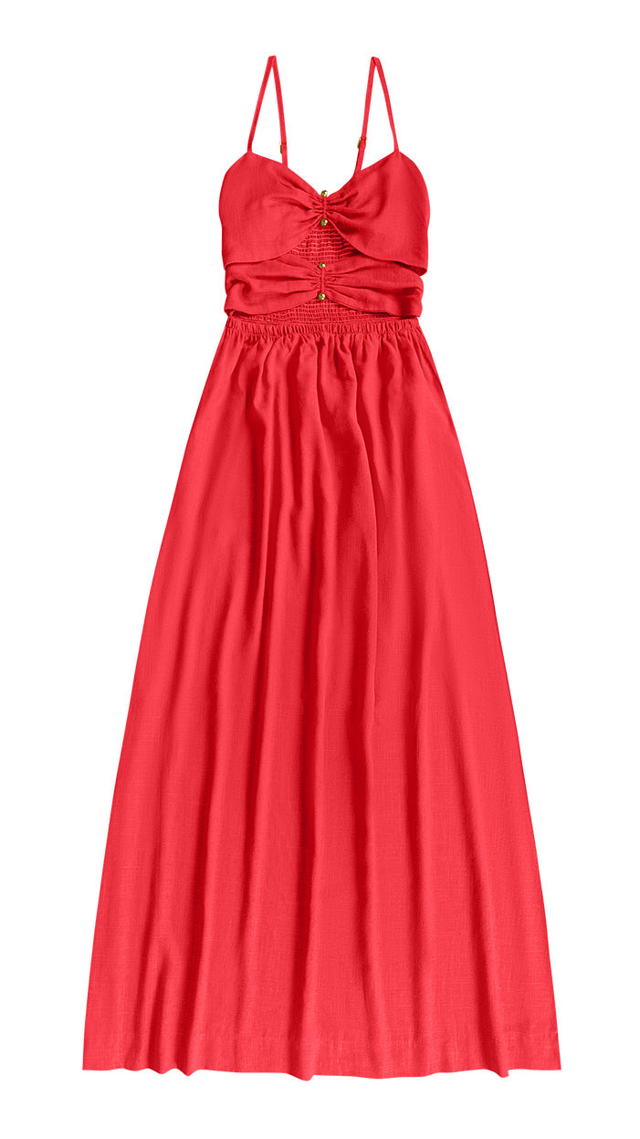 Vestido longo vermelho