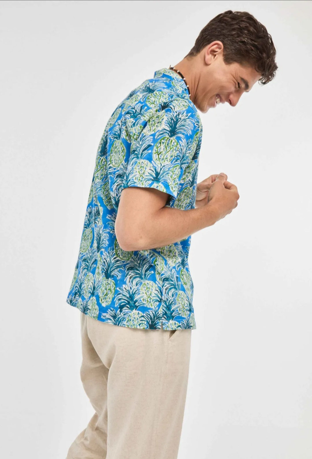 Camisa Estampado Azul Ananás