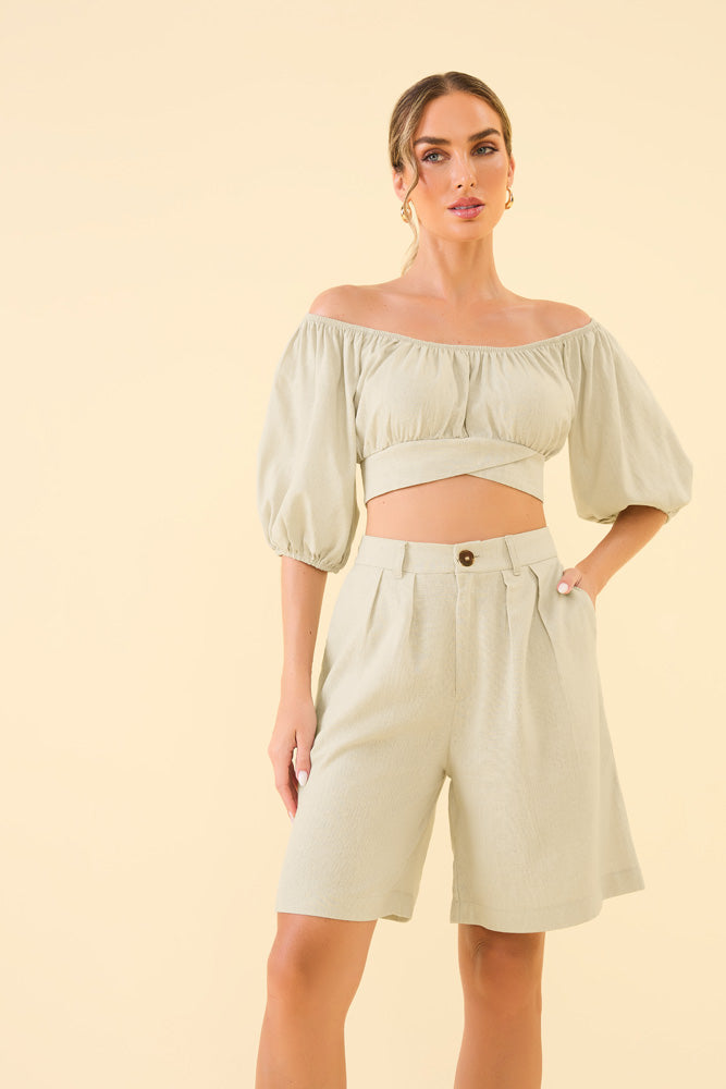 Blusa bege linho