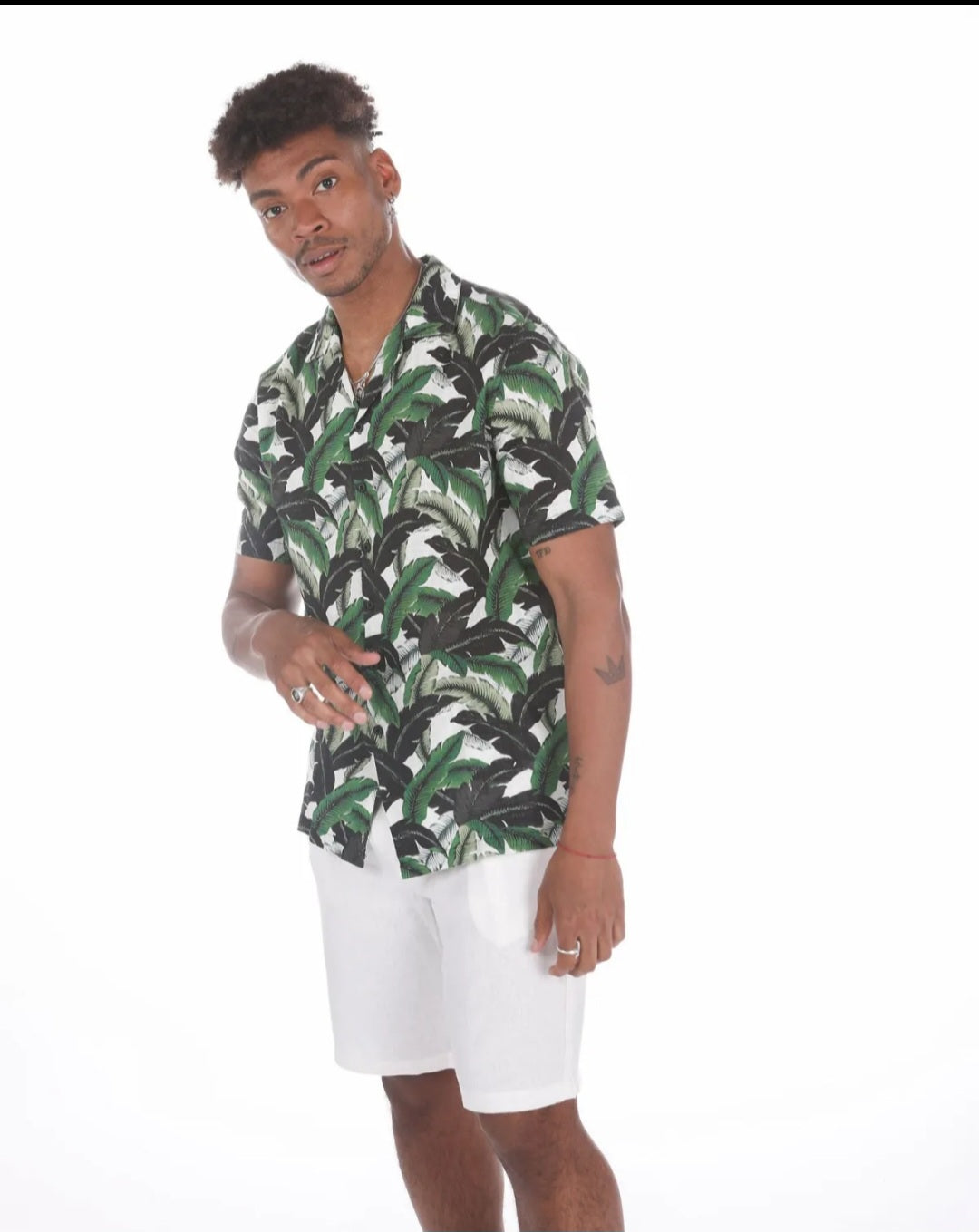Camisa Estampado Tropical Verde