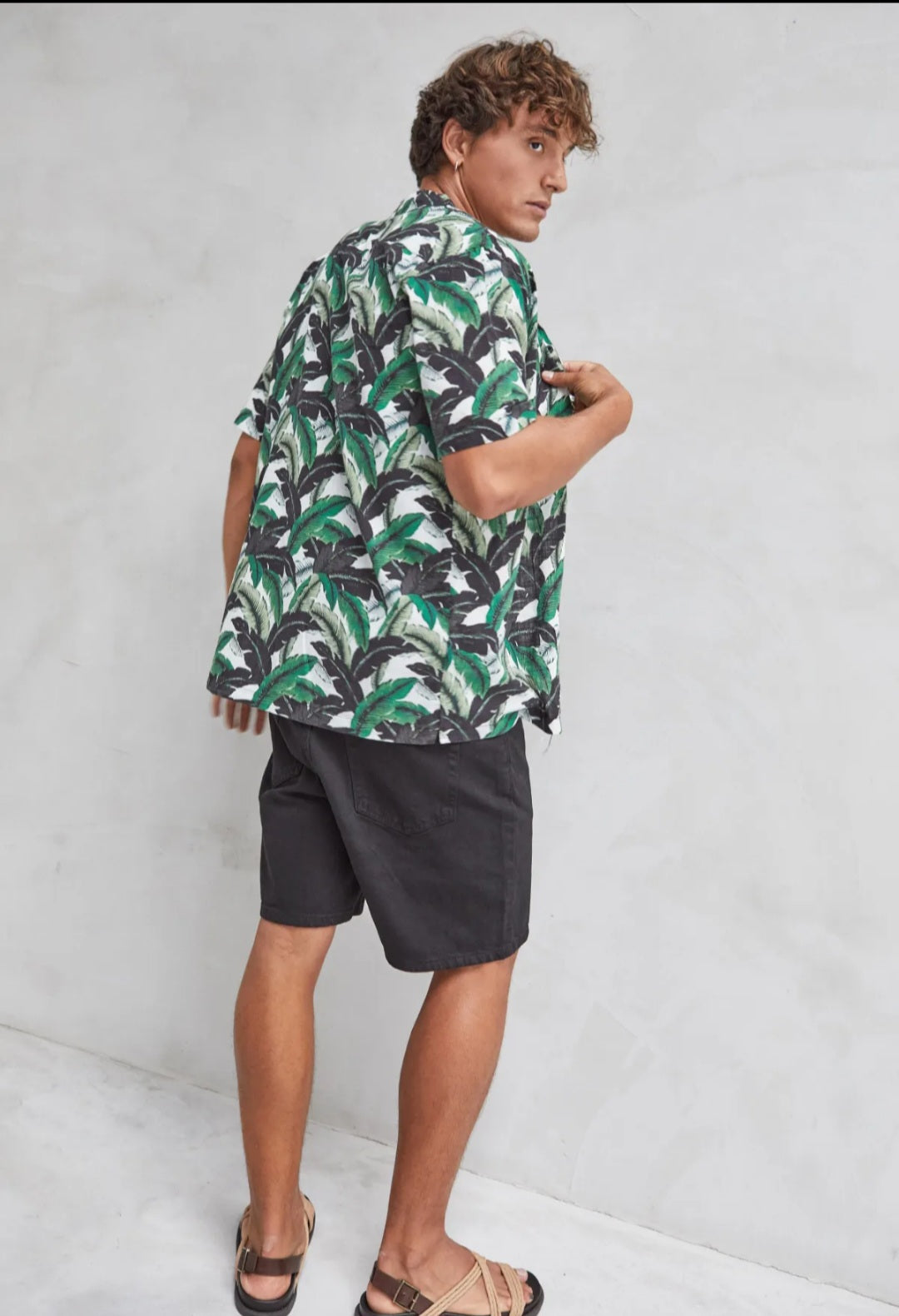 Camisa Estampado Tropical Verde