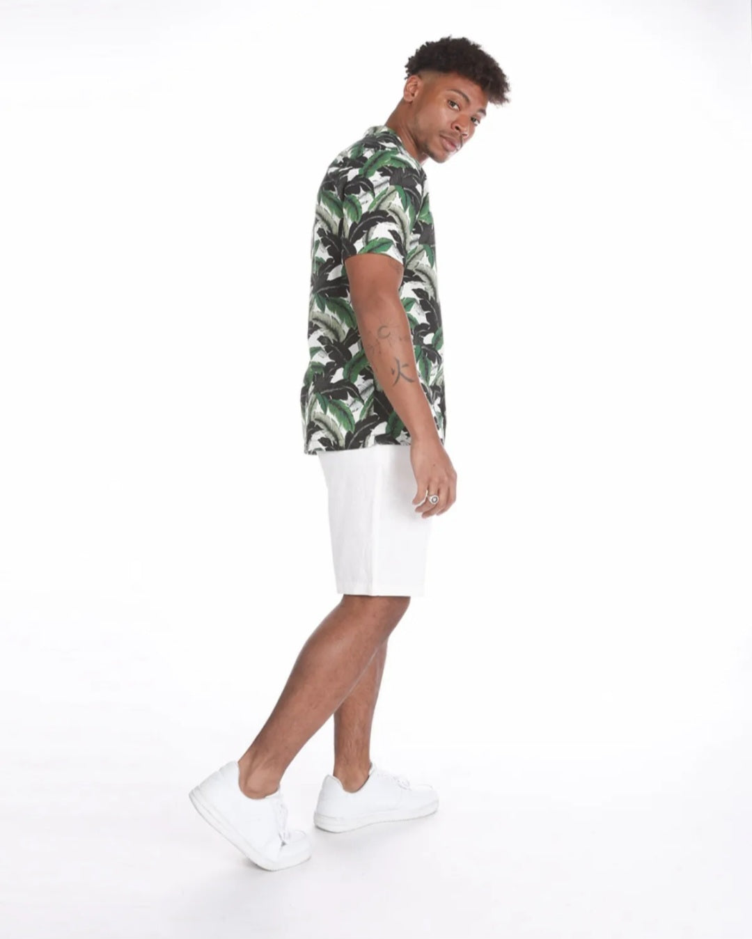 Camisa Estampado Tropical Verde
