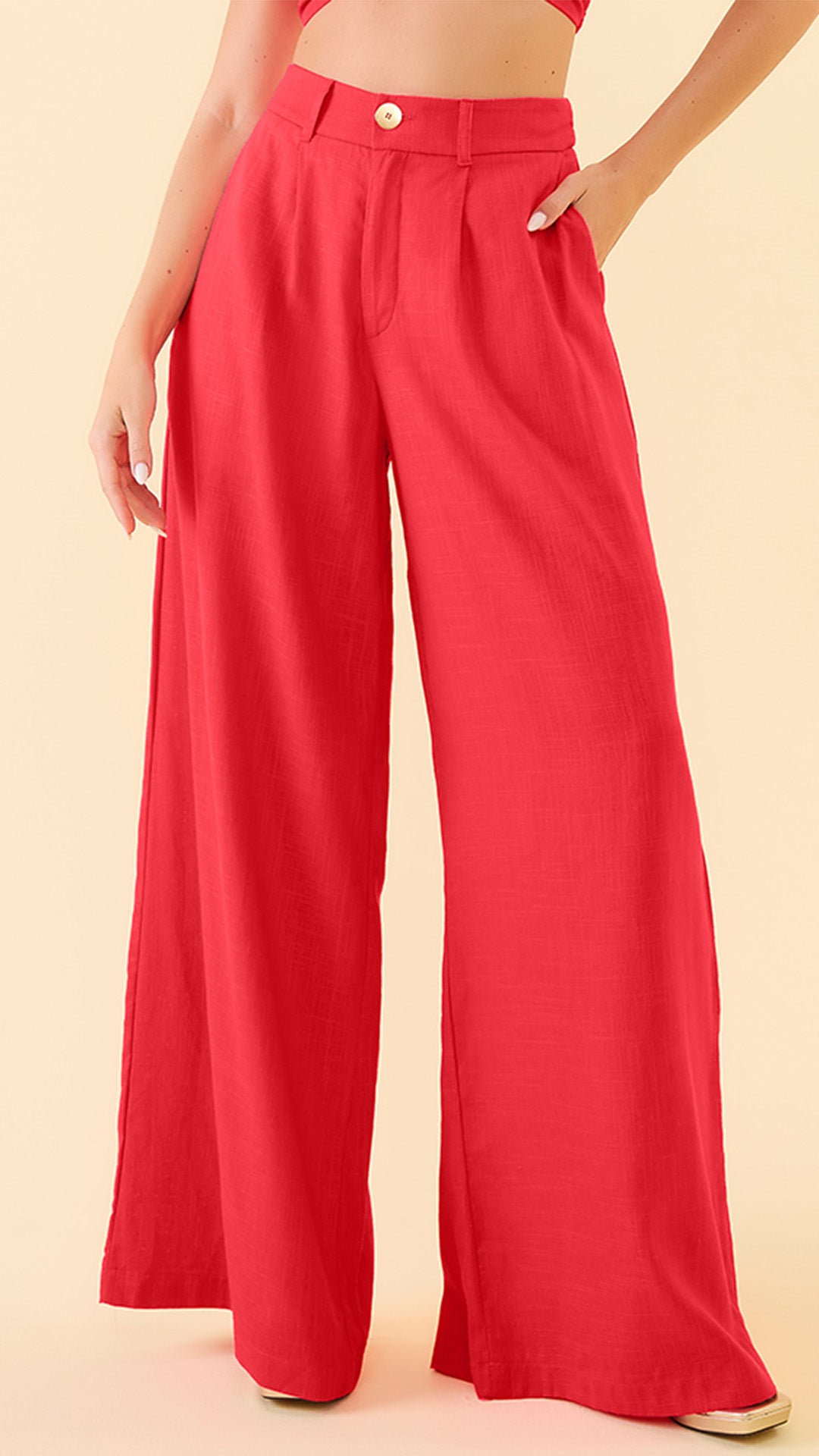 Calça Linho vermelha
