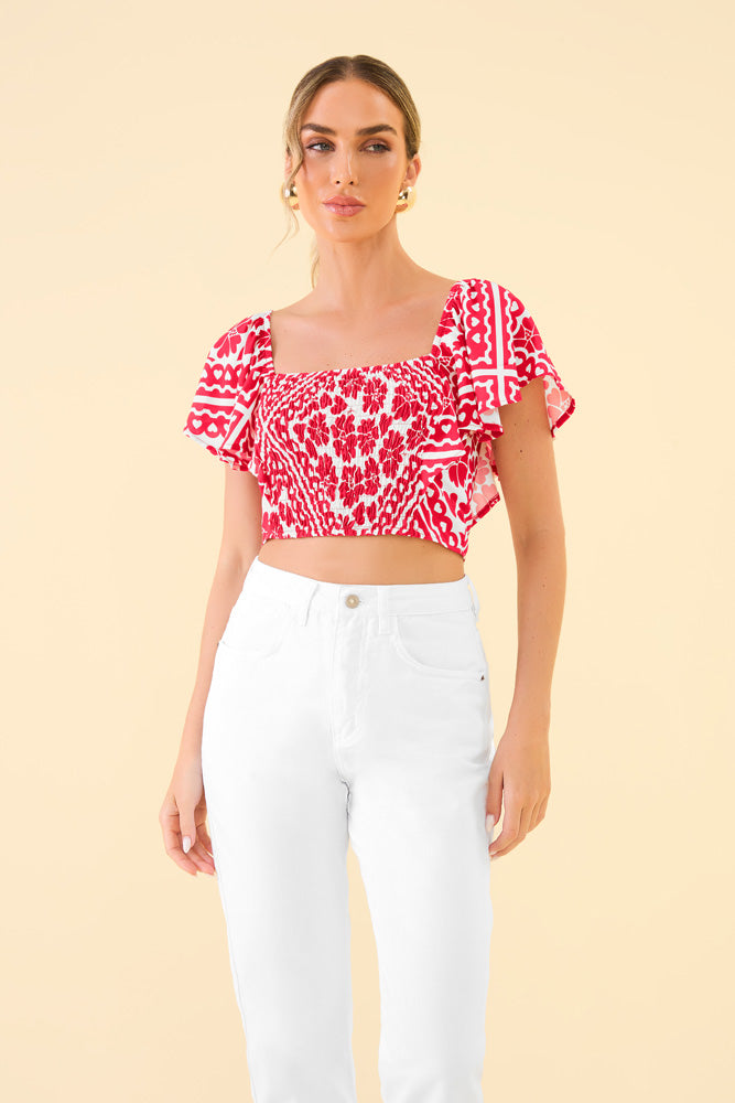 Blusa Estampado vermelho