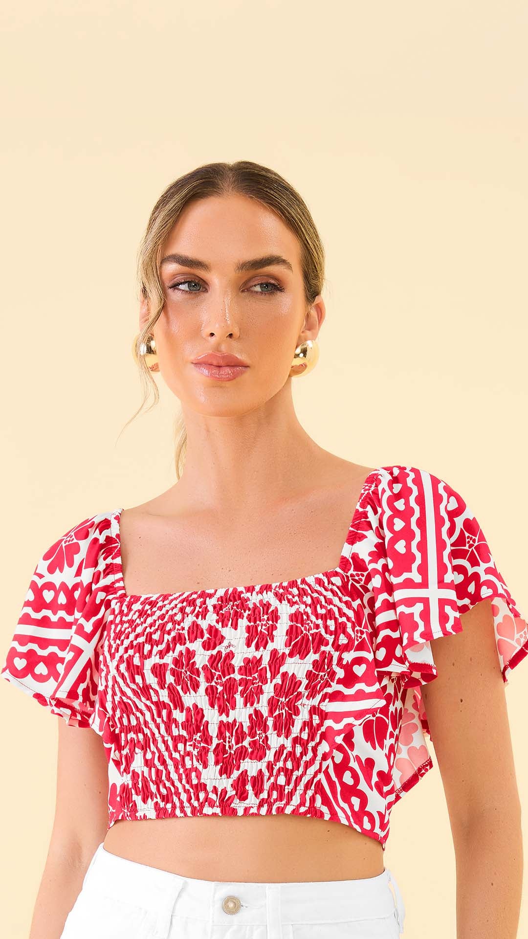 Blusa Estampado vermelho