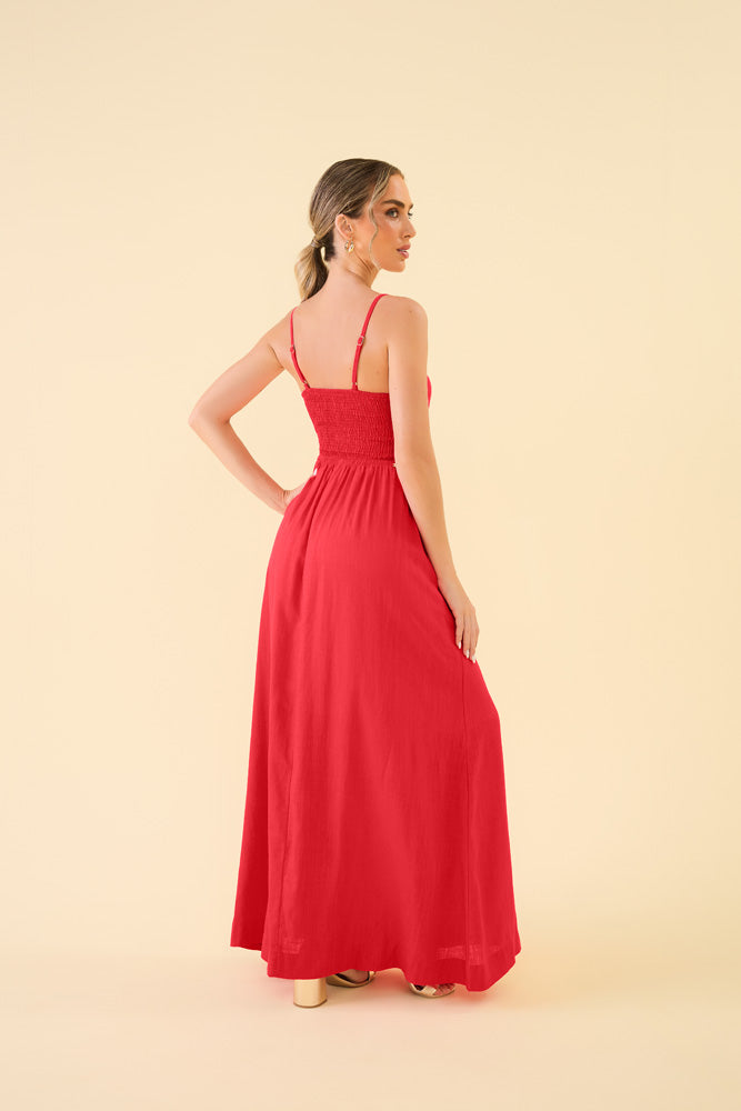 Vestido longo vermelho