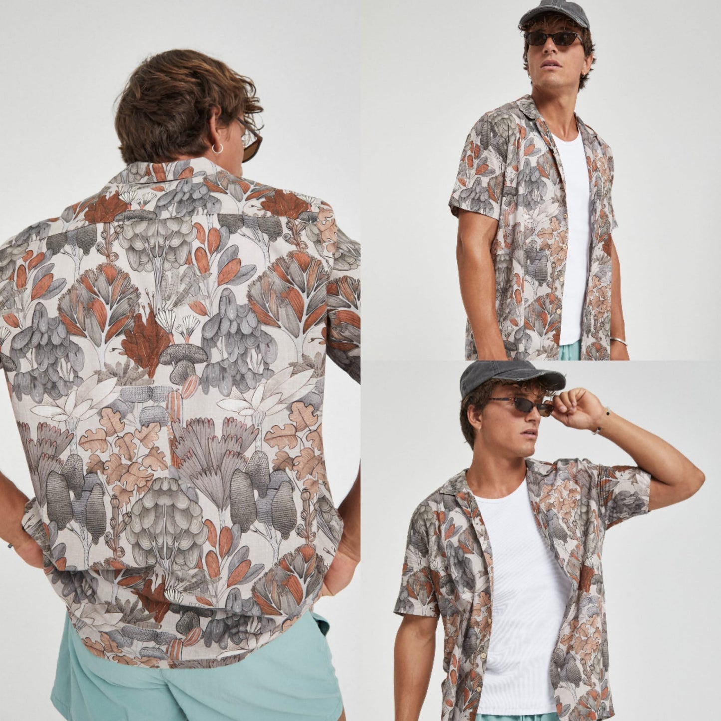 Camisa Masculina Estampada Folhas