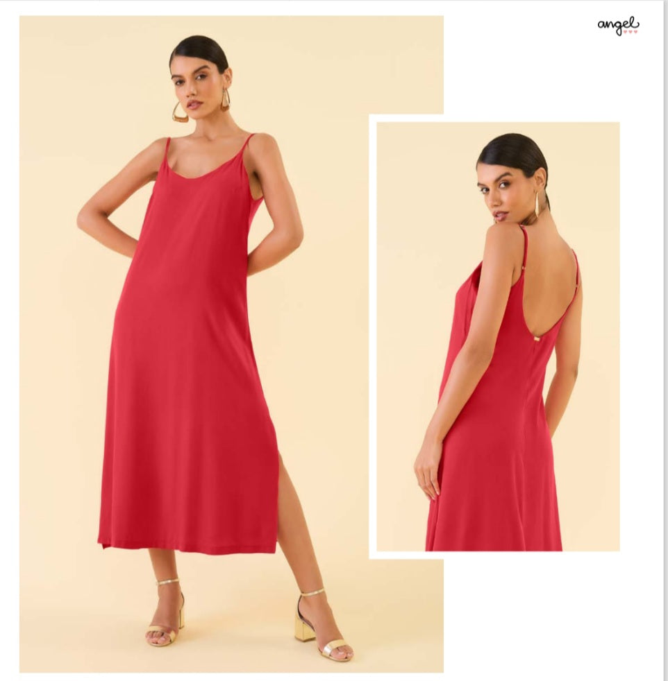 Vestido Midi vermelho