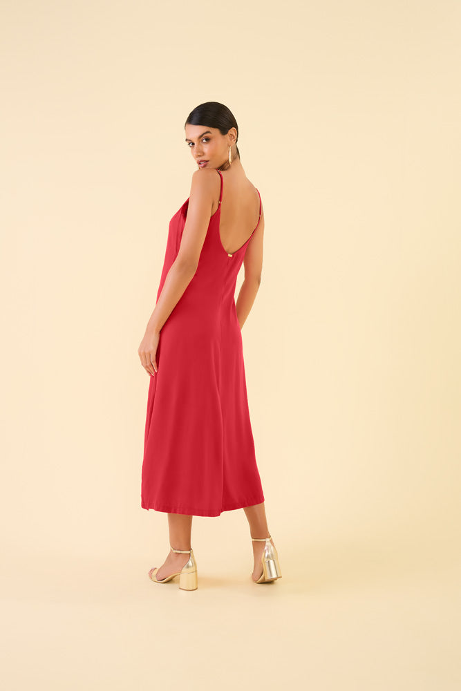 Vestido Midi vermelho