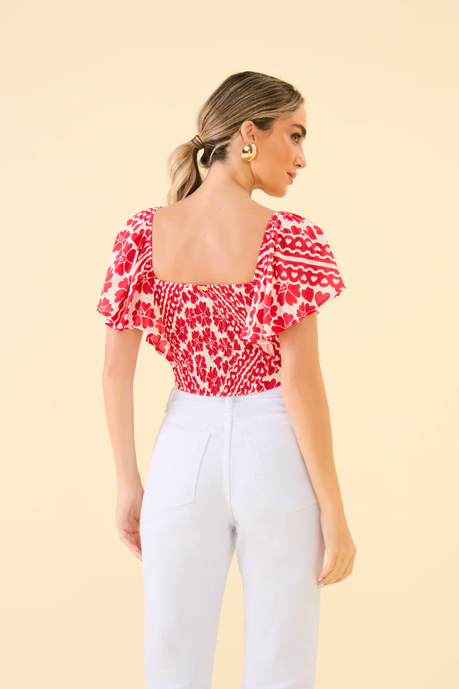 Blusa Estampado vermelho