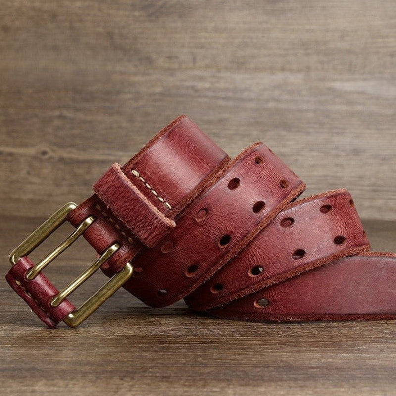 Cinto Retrô em Pele Genuína de Primeira Camada para Homem