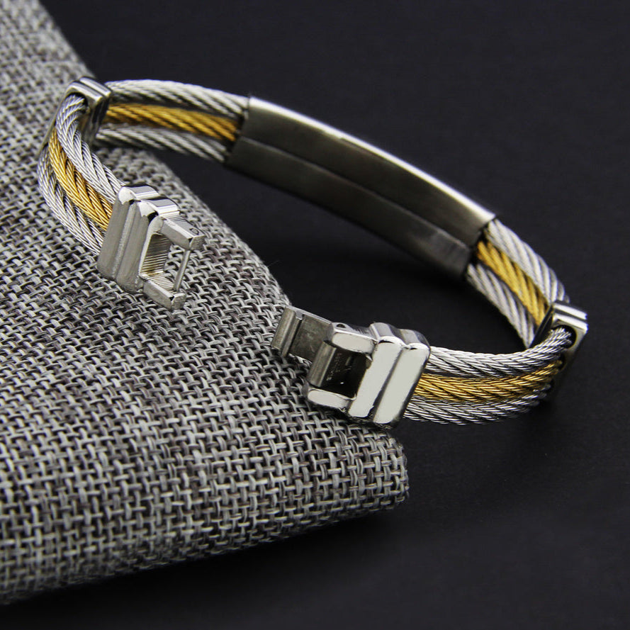 Pulseira Cruz em Aço Inoxidável