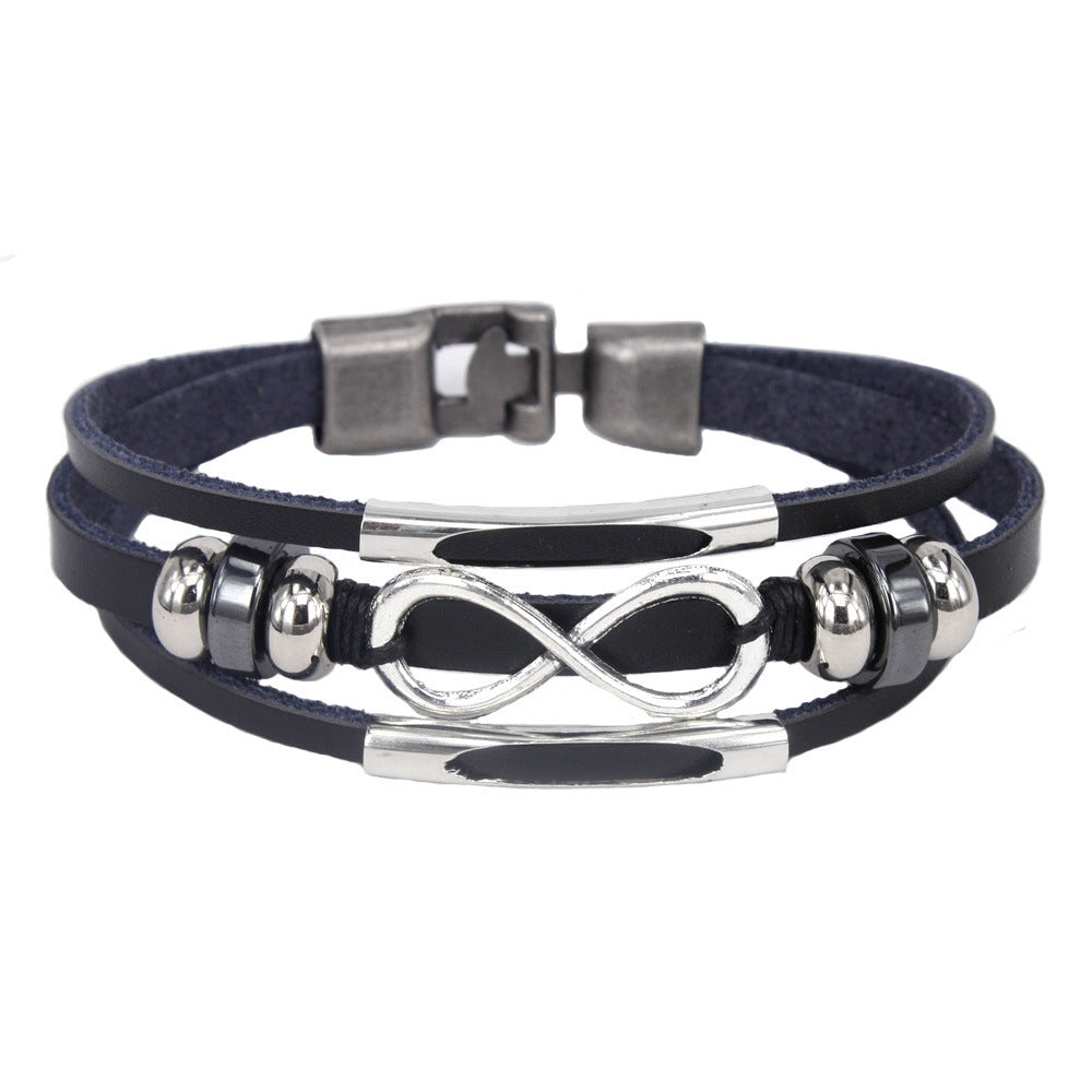 Pulseira Infinito de Couro