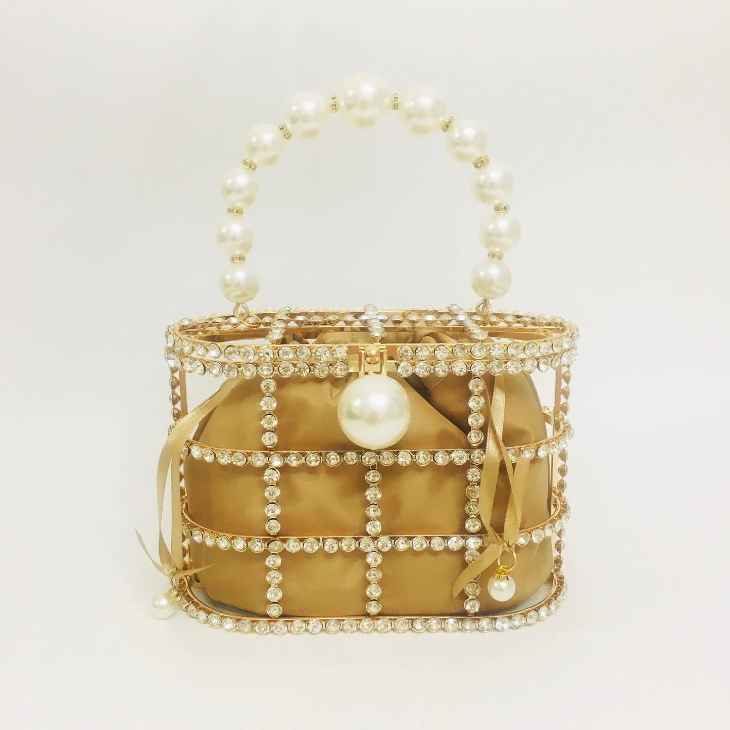 Elegant Pearl & Gold Evening Clutches – Wedding & Party Handbags