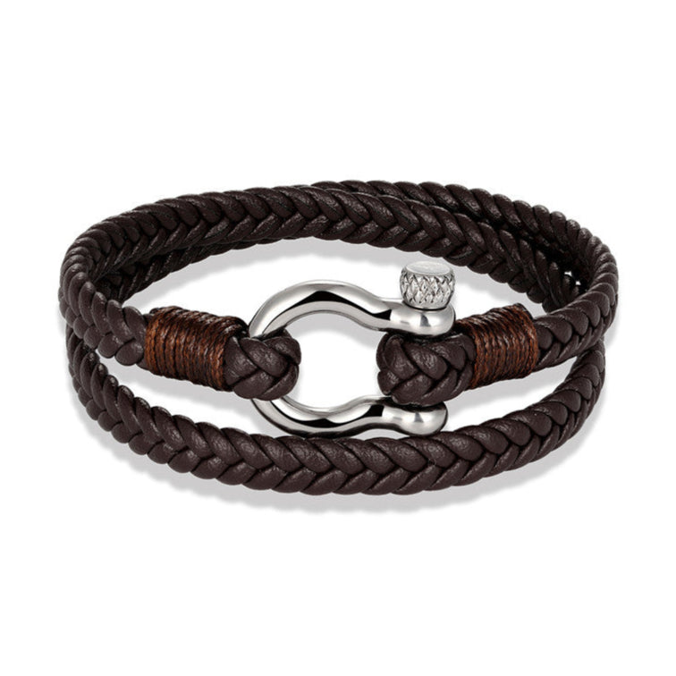 Pulseira de Couro Trançado