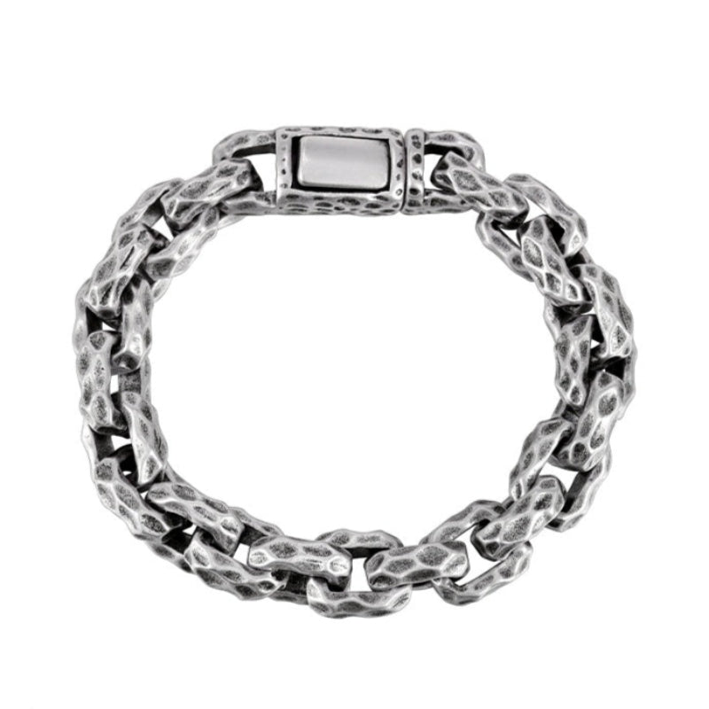 Pulseira Premium em Aço Titânio Texturizado