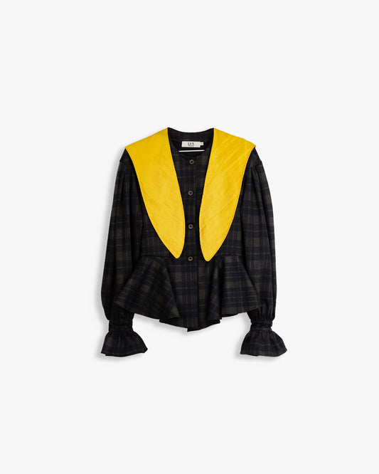 Blusa/Casaco Vichy com capuz | Mel