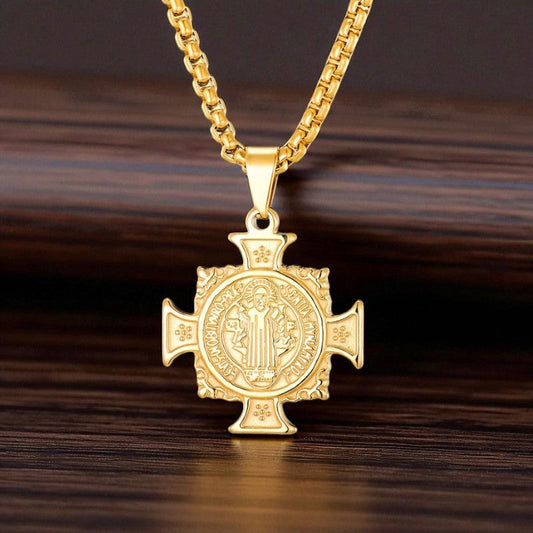 Colar São Bento em Aço Inoxidável