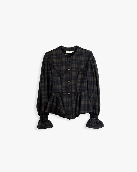 Blusa/Casaco Vichy com capuz | Mel Adulto