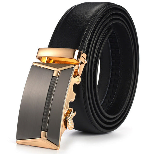 Cinto com Fivela Automática em Pele Genuína para Homem