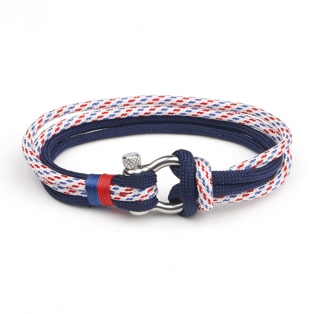 Pulseira Náutica em Corda e Aço Inoxidável