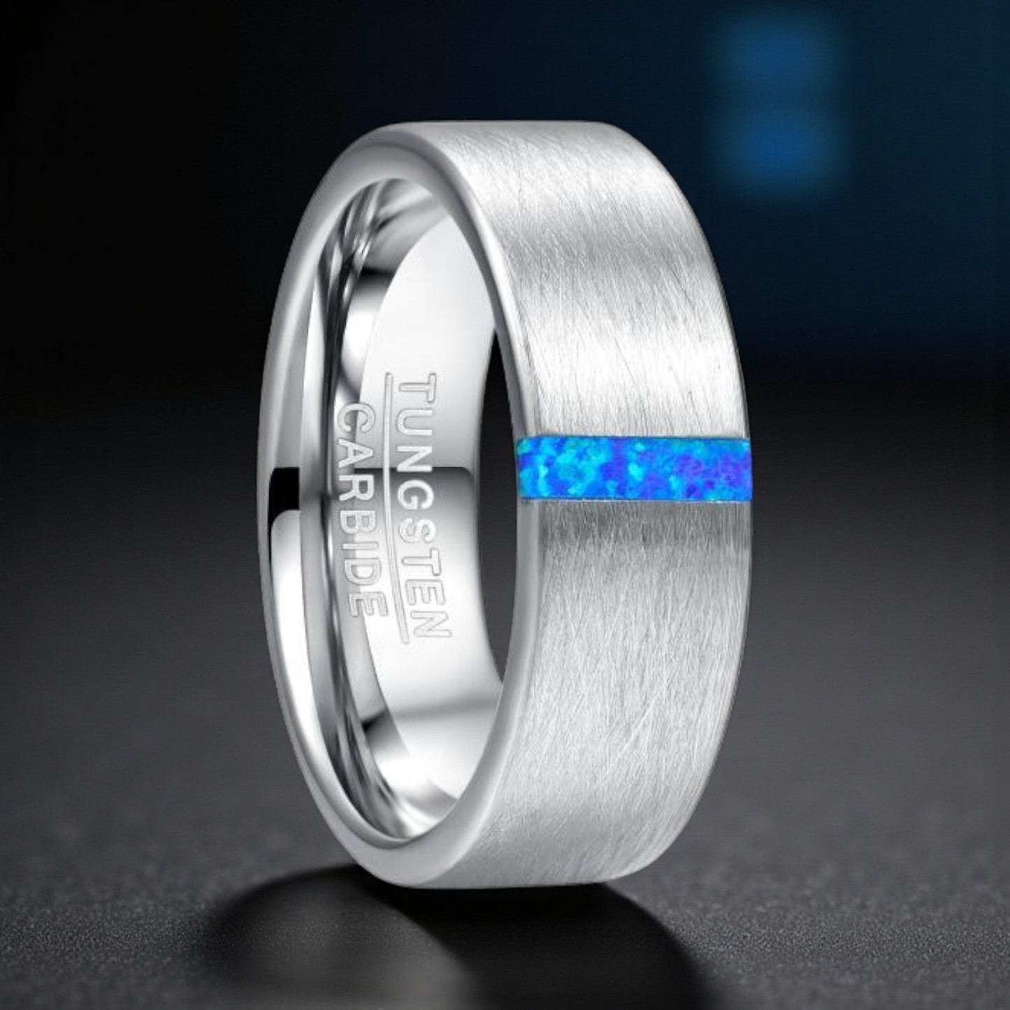 Anel em Aço de Tungsténio Escovado