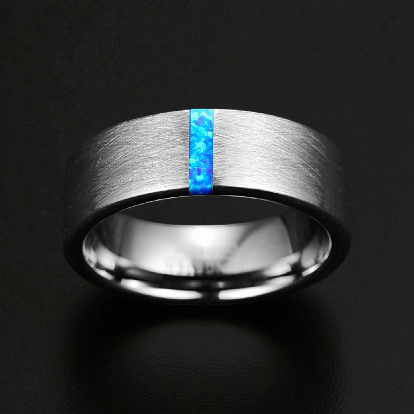 Anel em Aço de Tungsténio Escovado